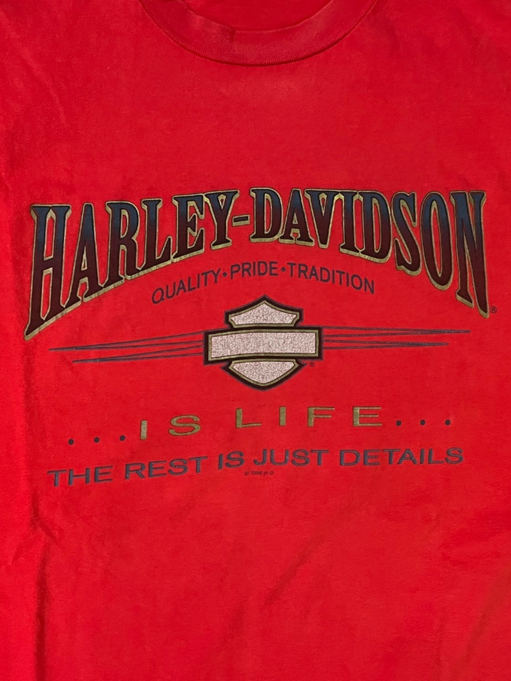 Vintage 1996 Harley Davidson Motorcycle Tshirt XXL Las Vegas Strip Nevada Red - Picture 6 of 7